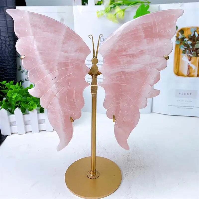 Pink Rose Quartz Butterfly-ToShay.org