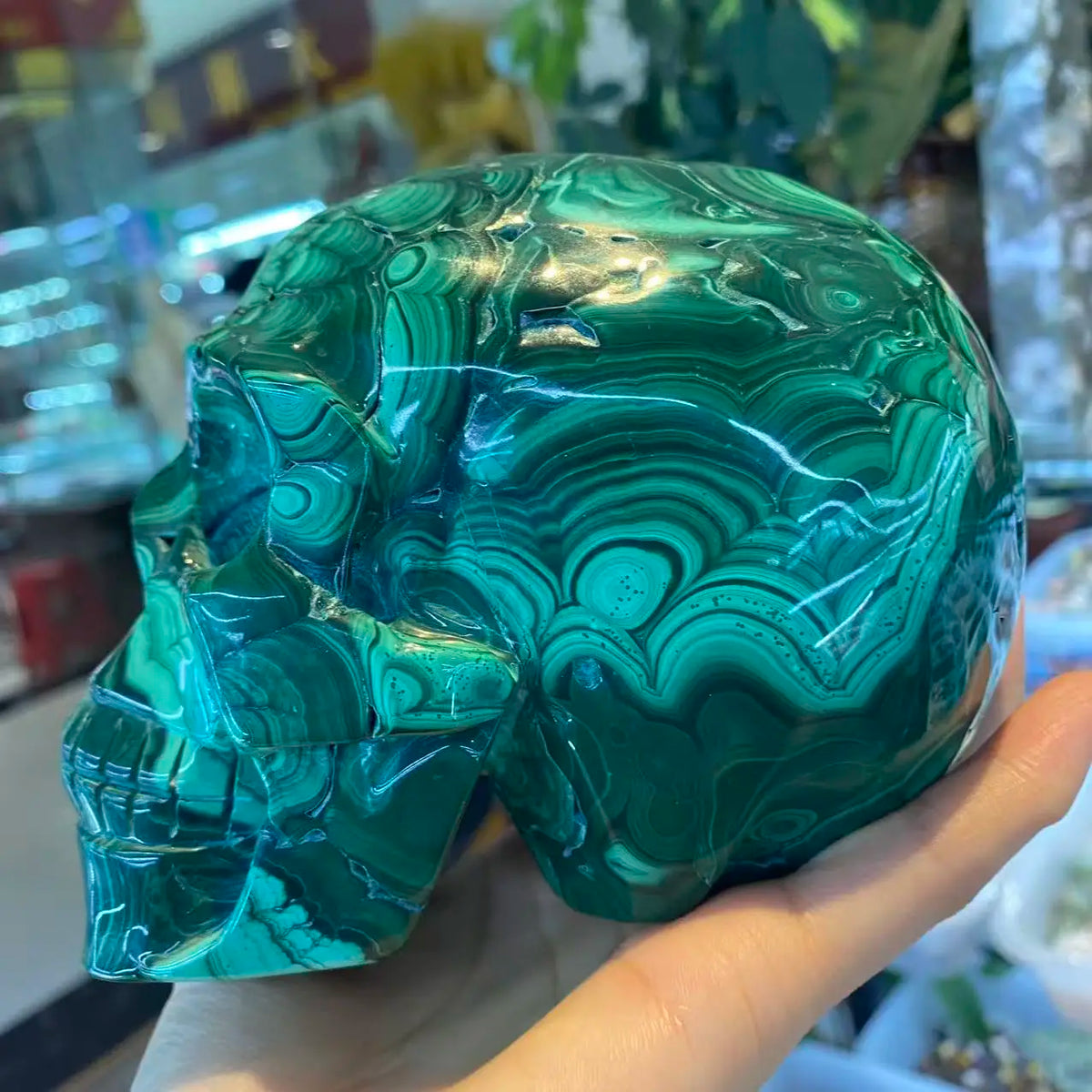 Green Malachite Skull-ToShay.org