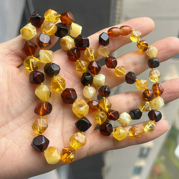 Yellow Amber Bead Necklace-ToShay.org
