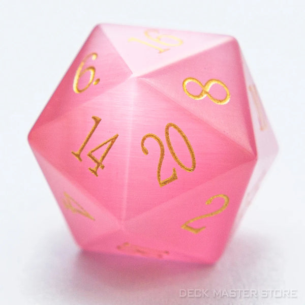 Pink Cats Eye Platonic Solid Dice-ToShay.org