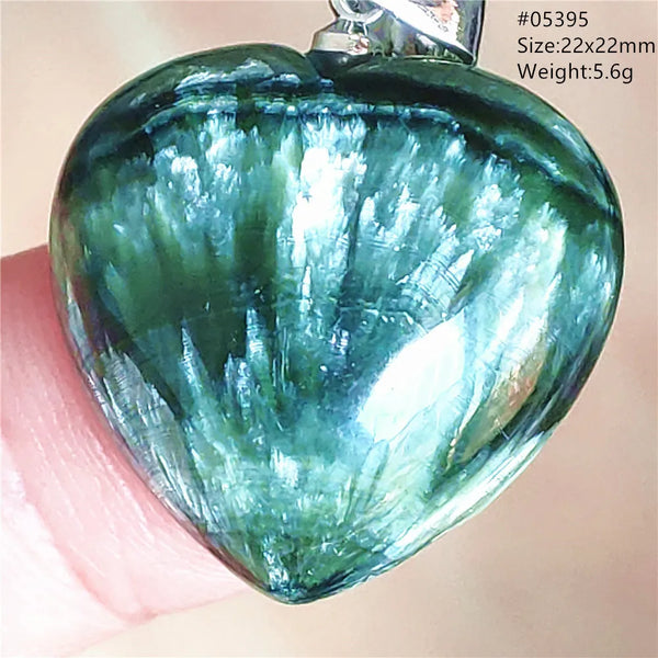 Green Seraphinite Heart Pendant-ToShay.org