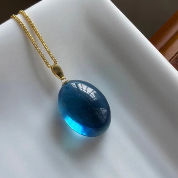 Blue Aquamarine Quartz Pendant-ToShay.org