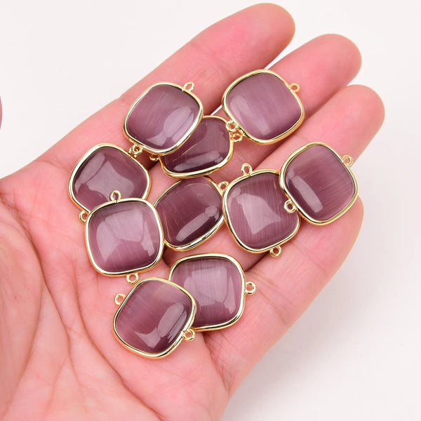 Purple Cats Eye Charms-ToShay.org
