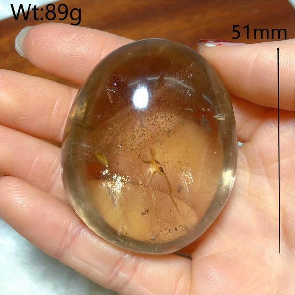 Clear Smokey Quartz Palm Stone-ToShay.org