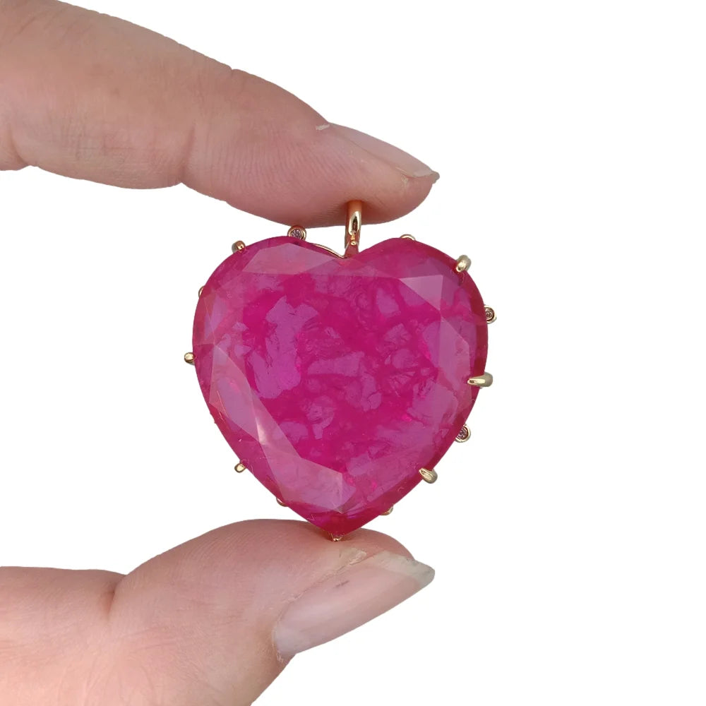 Red Crystal Heart Pendant-ToShay.org