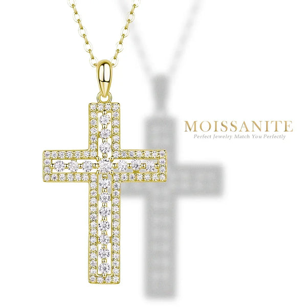 Gold Diamond Cross Necklace-ToShay.org