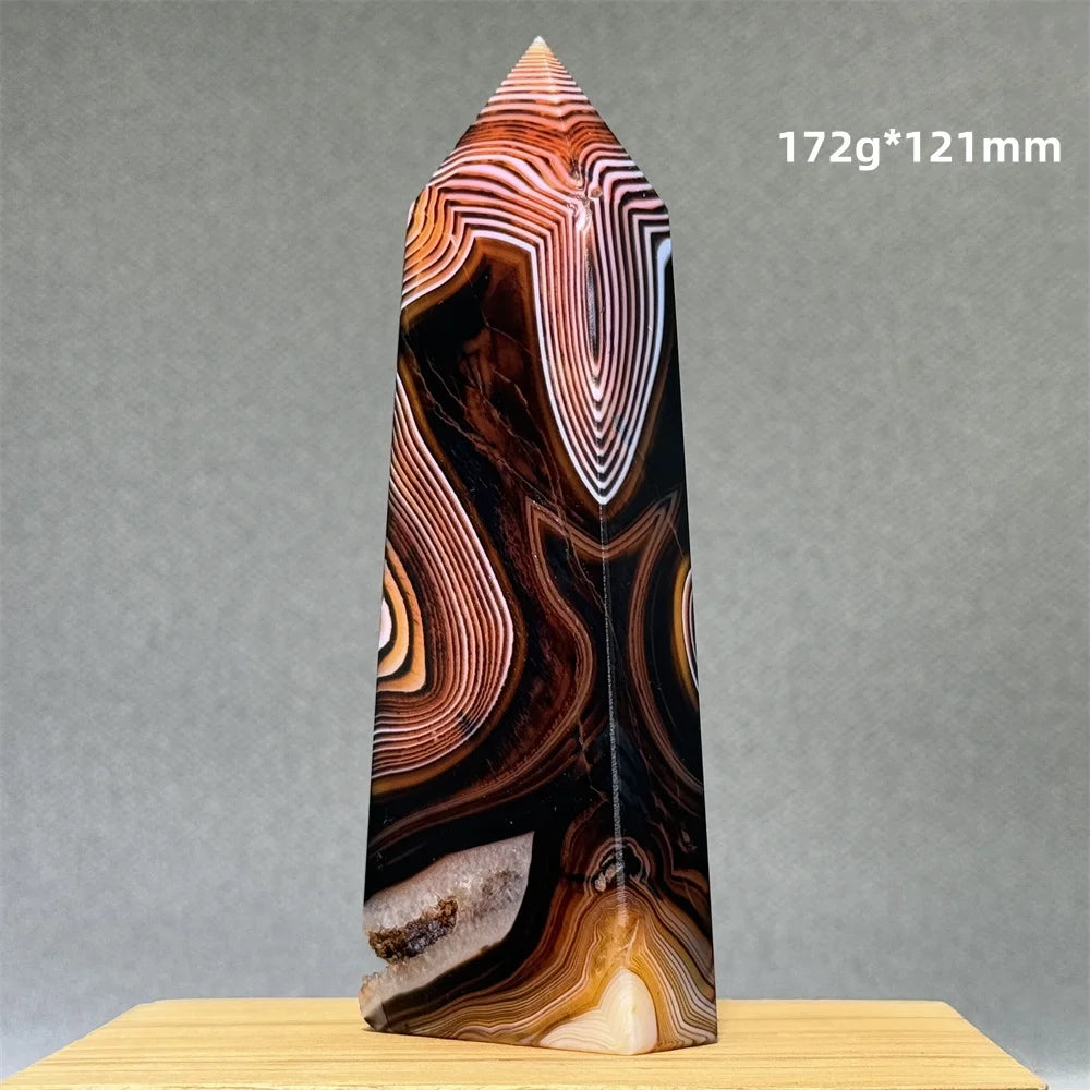 Orange Striped Agate Obelisk-ToShay.org