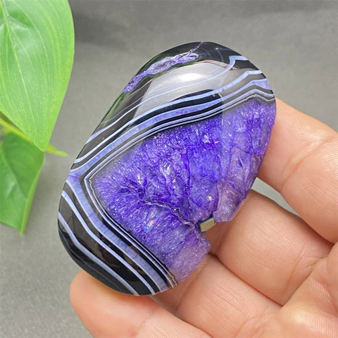 Purple Agate Palm Stone-ToShay.org