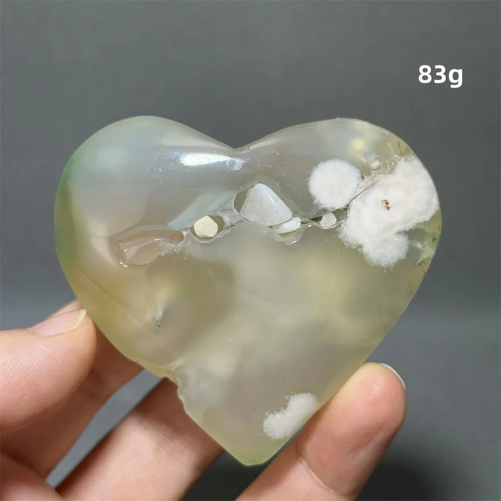Green Sakura Agate Heart-ToShay.org