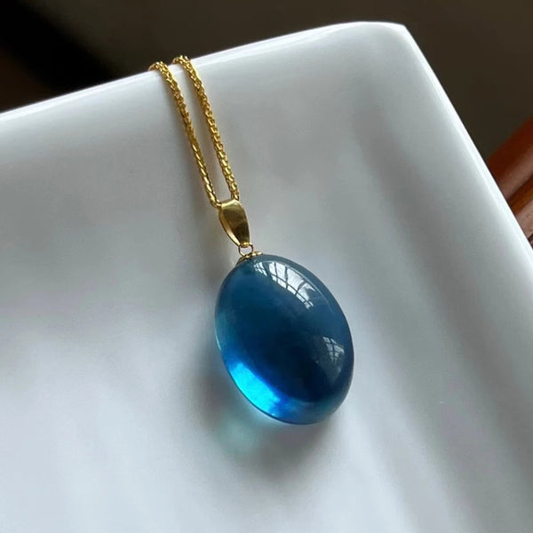 Blue Aquamarine Quartz Pendant-ToShay.org