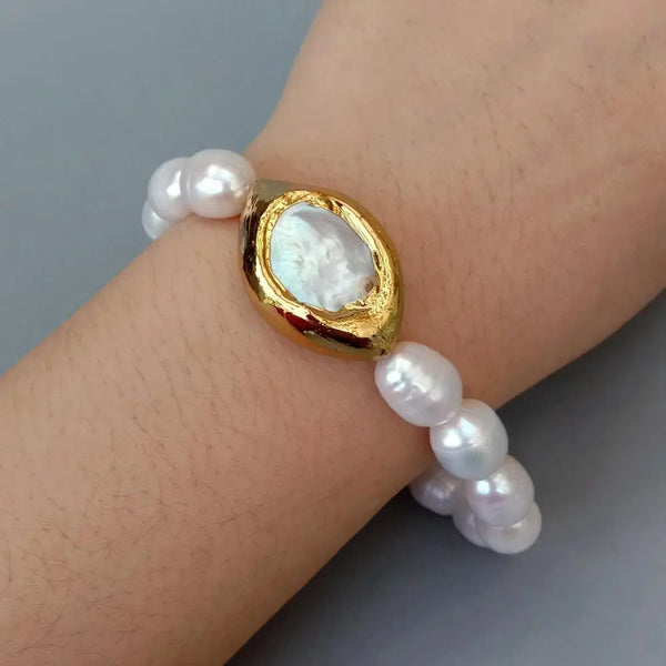 White Rice Pearl Bracelet-ToShay.org