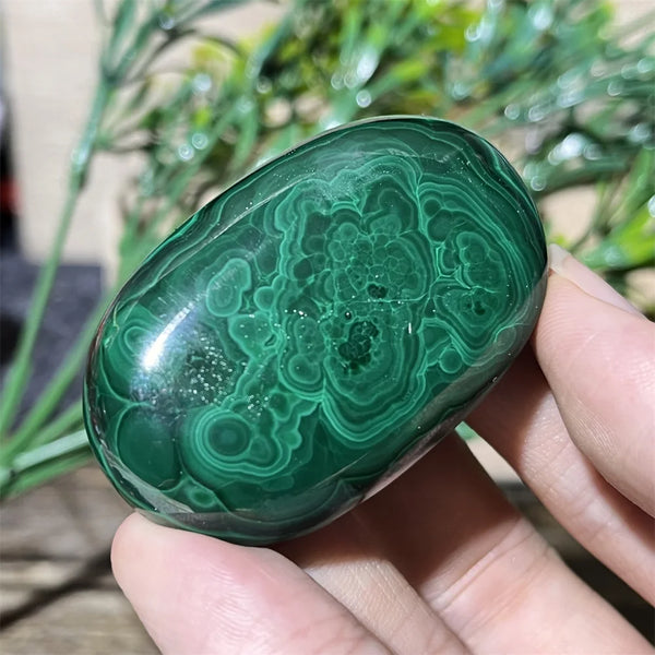 Green Malachite Palm Stone-ToShay.org