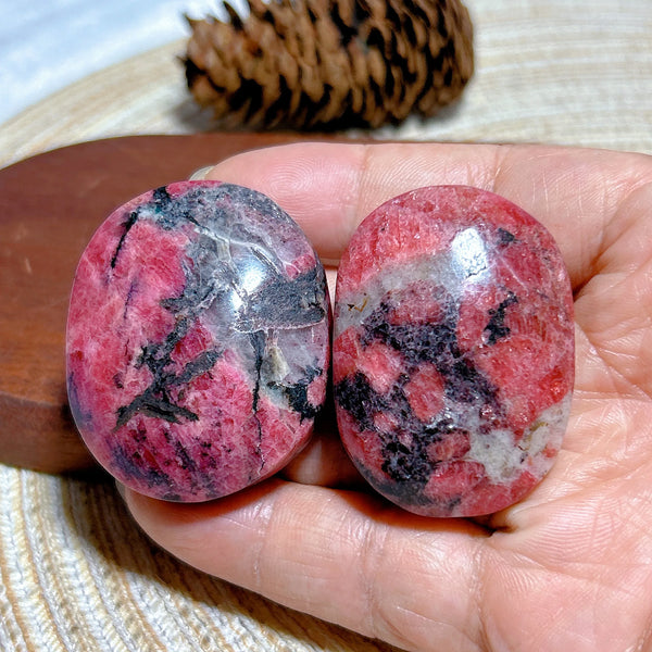 Pink Rhodonite Palm Stone-ToShay.org