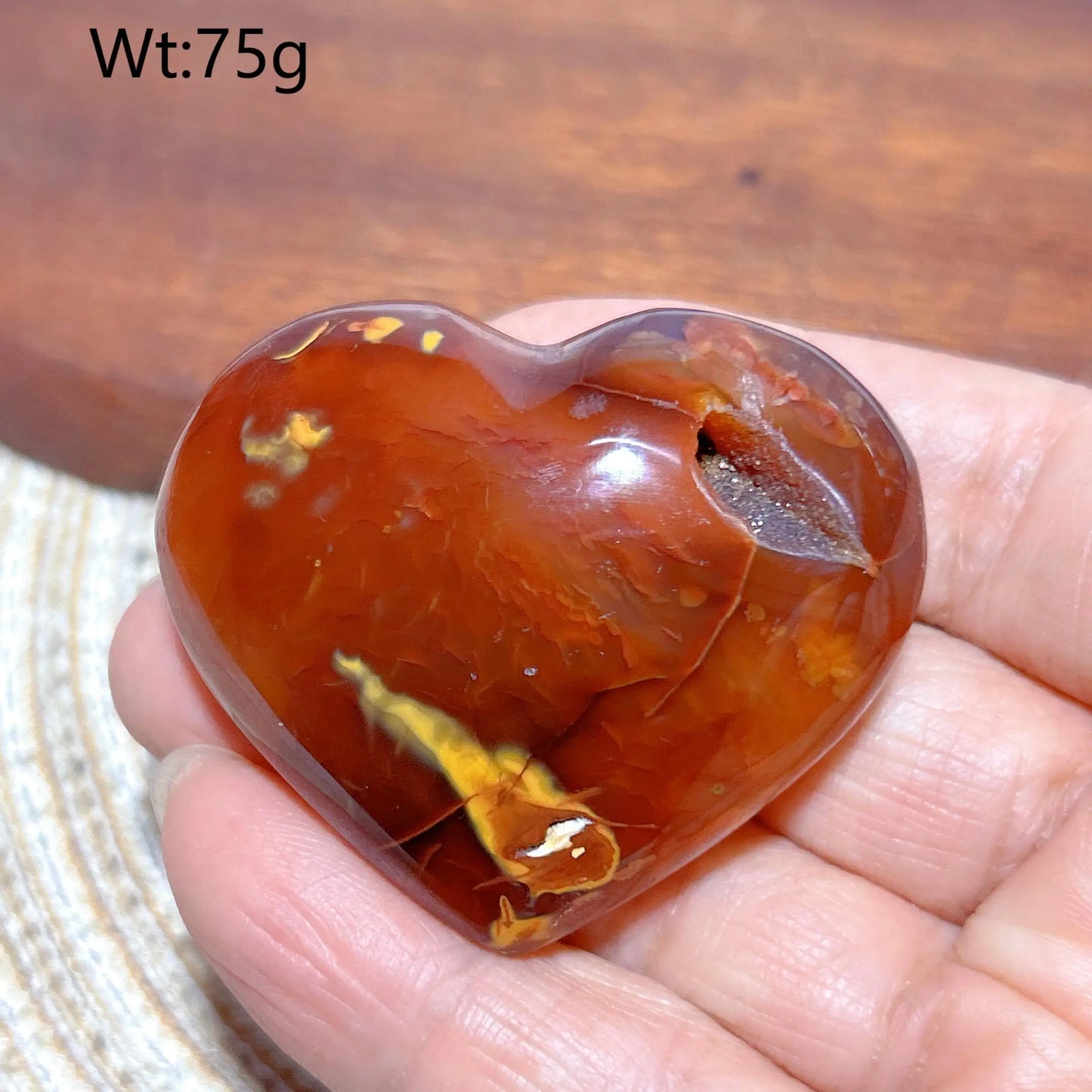 Orange Carnelian Druzy Heart-ToShay.org