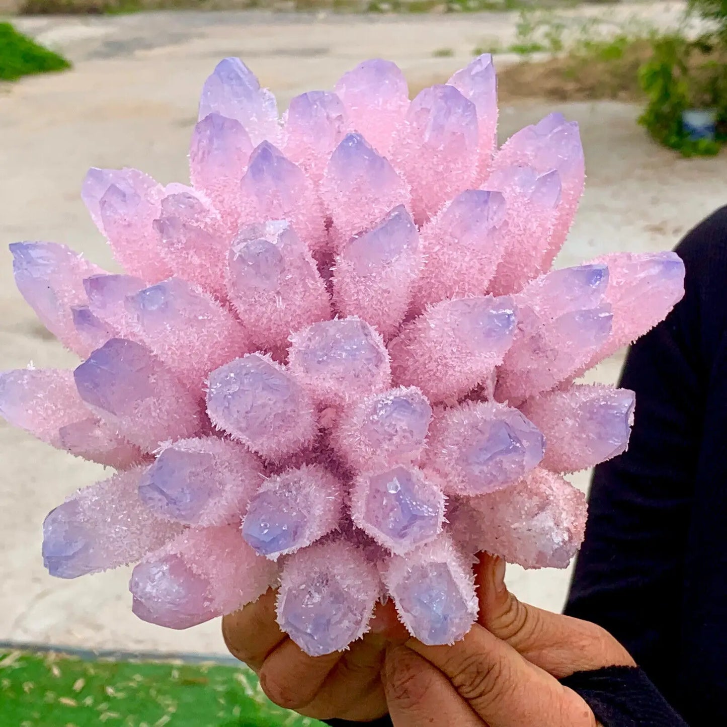 Pink Blue Phantom Crystal Cluster-ToShay.org