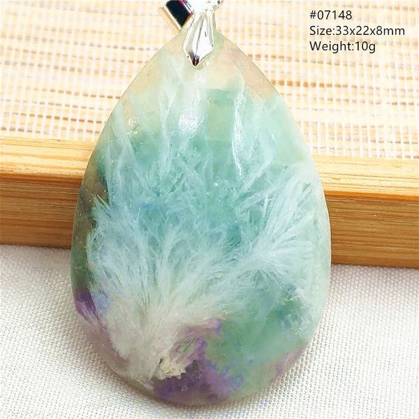 Blue Feather Fluorite Pendant-ToShay.org