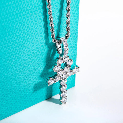 Silver Diamond Ankh Cross-ToShay.org