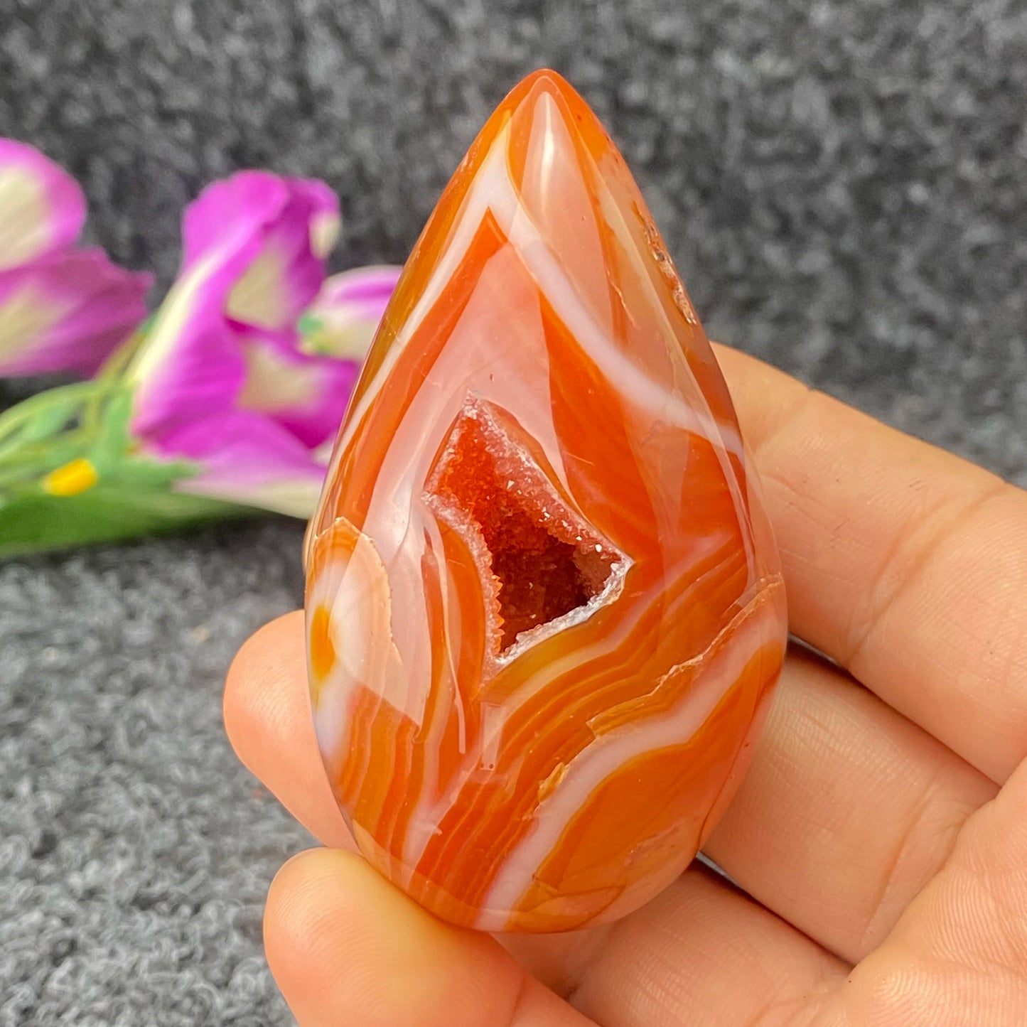 Red Agate Geode Crystal Egg-ToShay.org