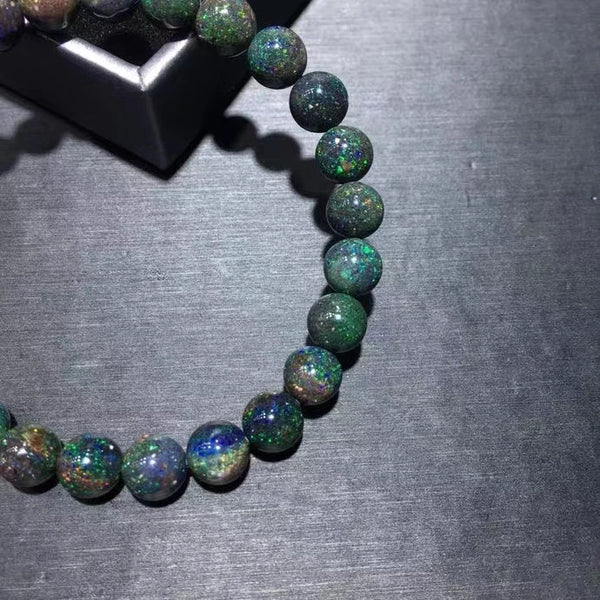 Black Opal Bead Bracelet-ToShay.org