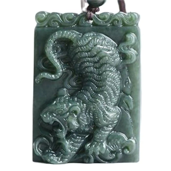 Green Jade Tiger Pendant-ToShay.org