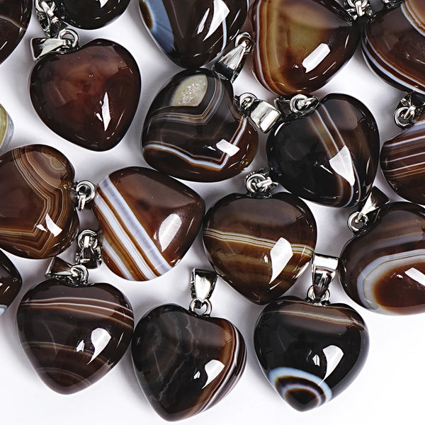 Brown Stripe Agate Hearts-ToShay.org