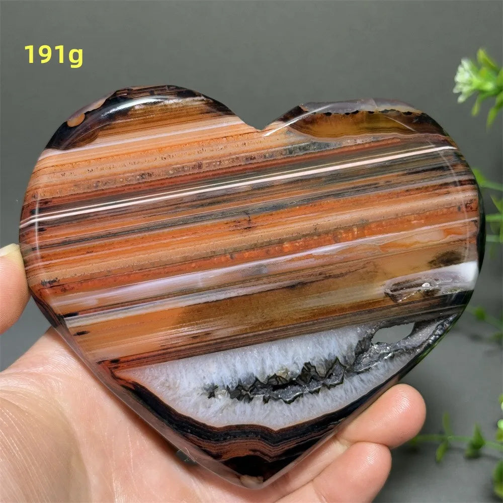 Black Red Striped Agate Hearts-ToShay.org