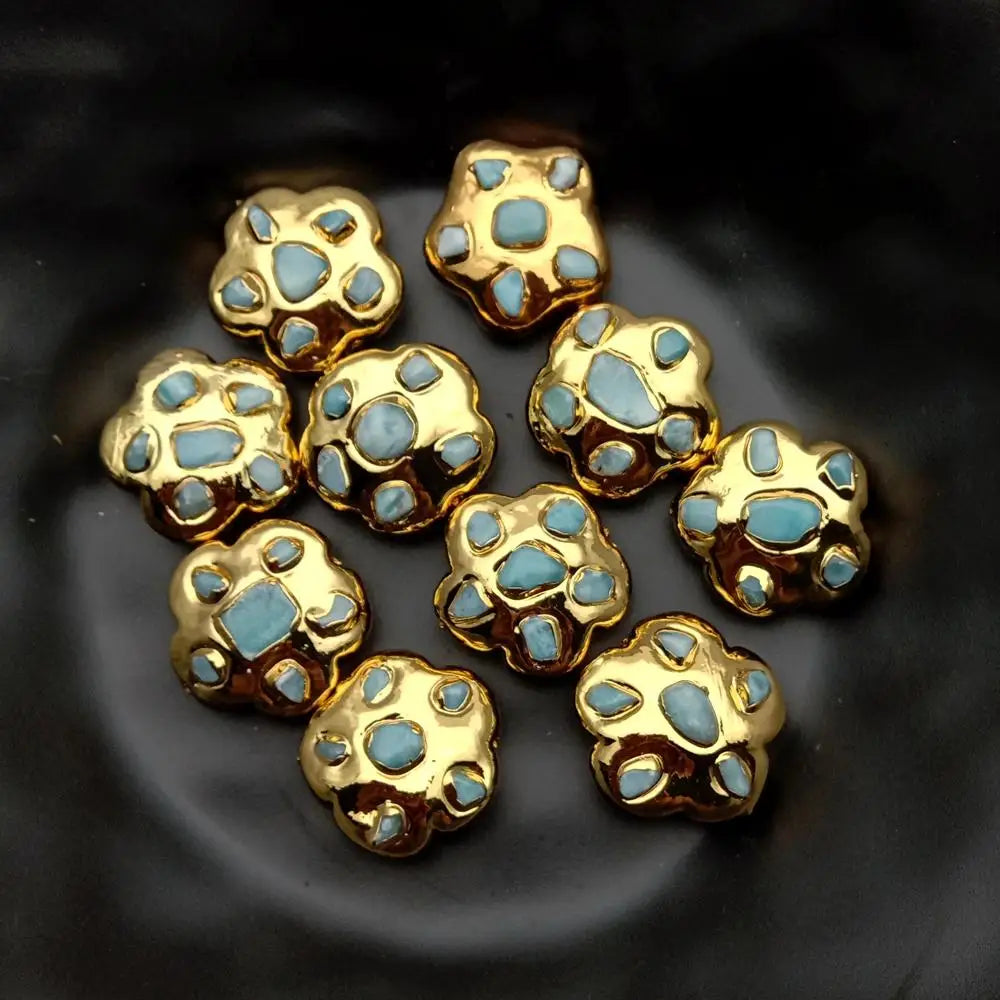 Blue Larimar Flower Beads-ToShay.org
