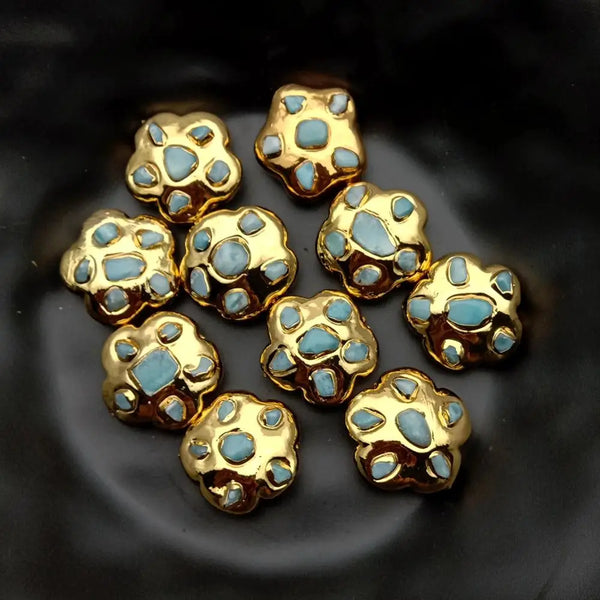 Blue Larimar Flower Beads-ToShay.org
