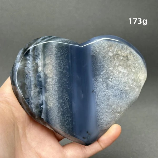 Grey Agate Geode Heart-ToShay.org