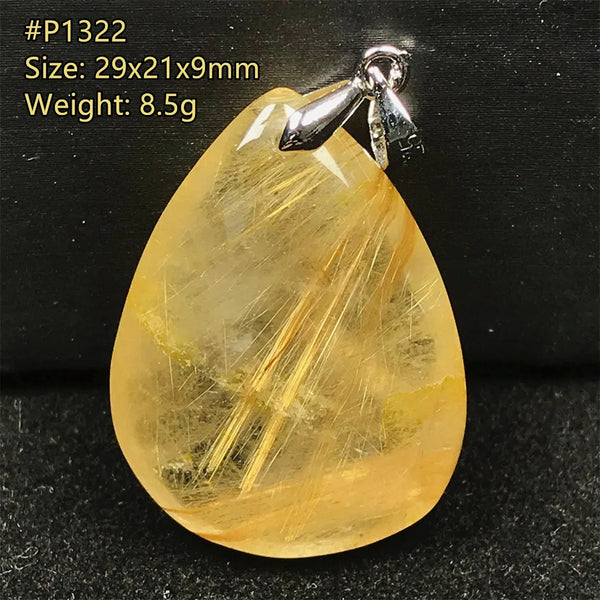 Gold Rutilated Quartz Pendant-ToShay.org