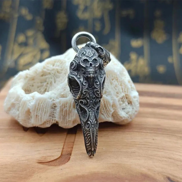 Silver Skull Bird Head Pendant-ToShay.org