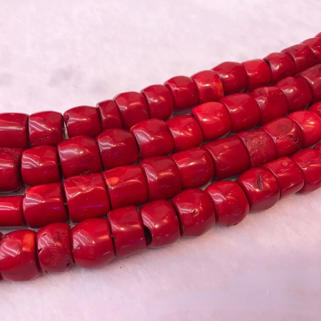 Red Coral Bucket Beads-ToShay.org
