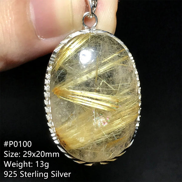 Gold Rutilated Quartz Pendant-ToShay.org