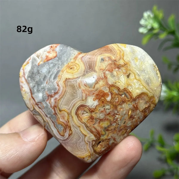 Yellow Crazy Agate Heart-ToShay.org