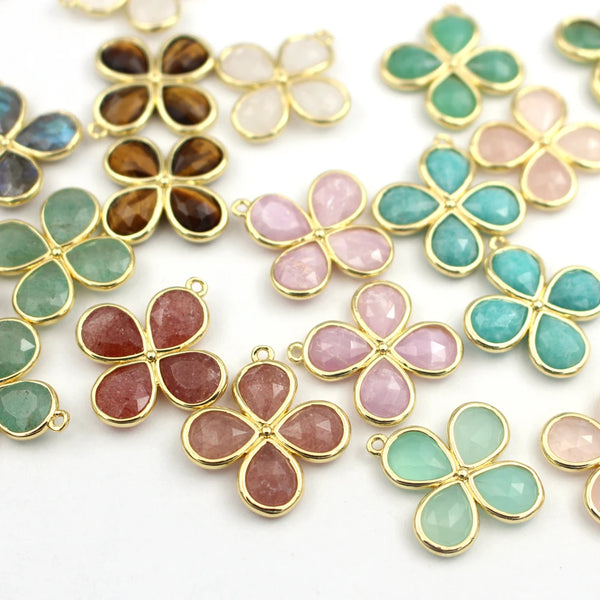 Mixed Crystal Flower Charms-ToShay.org