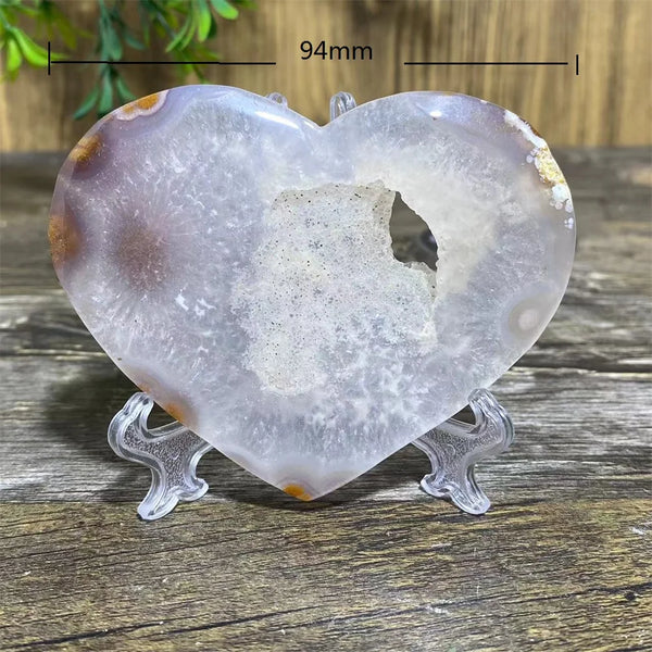 Grey Druzy Agate Heart-ToShay.org