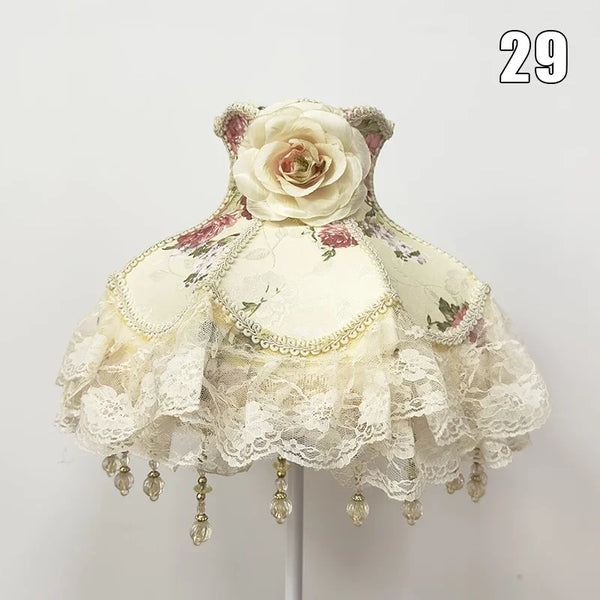 Beaded Lace Flower Lamp Shade-ToShay.org