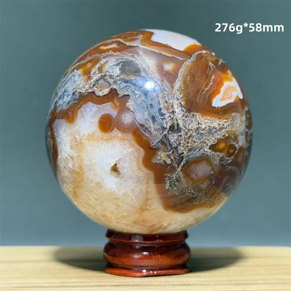 Red Moss Crystal Agate Ball-ToShay.org