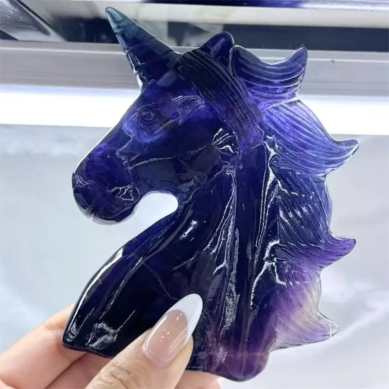 Purple Fluorite Unicorn Head-ToShay.org