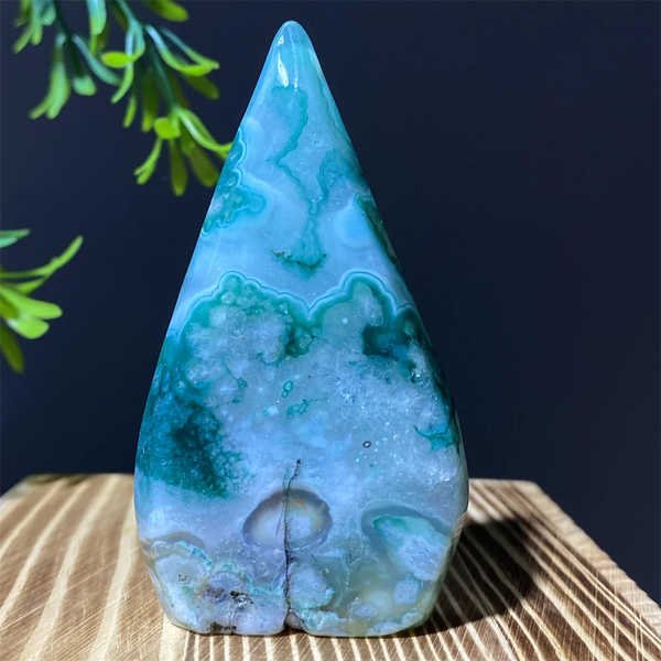 Green Flower Agate Flame-ToShay.org