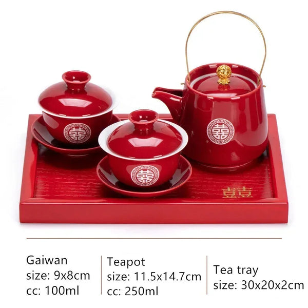 Red Ceramic Tea Sets-ToShay.org