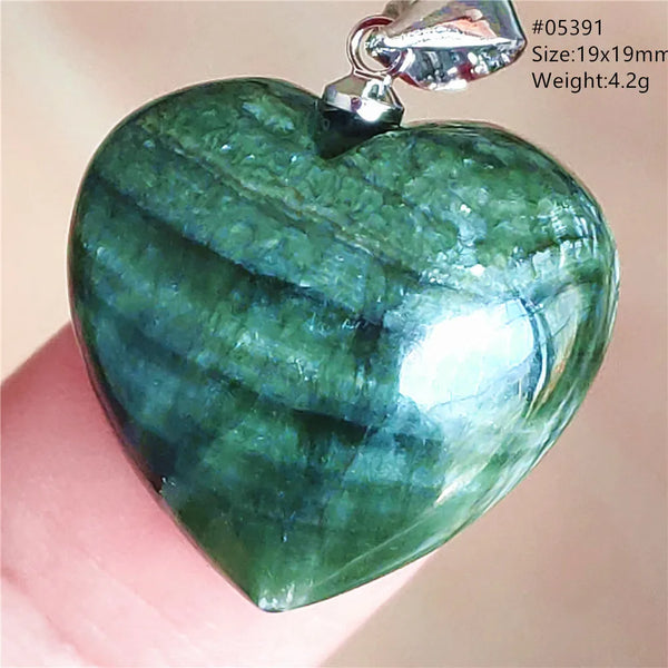 Green Seraphinite Heart Pendant-ToShay.org