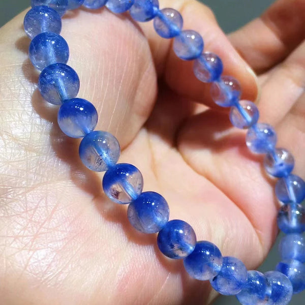 Blue Dumortierite Rutilated Bracelet-ToShay.org