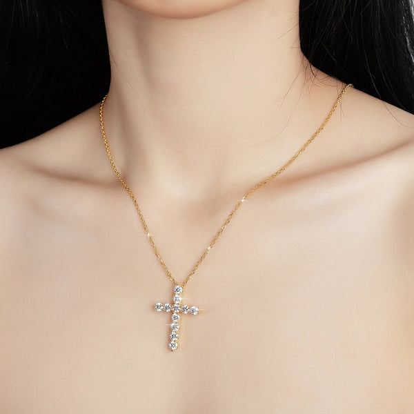 Gold Diamond Cross Pendant-ToShay.org