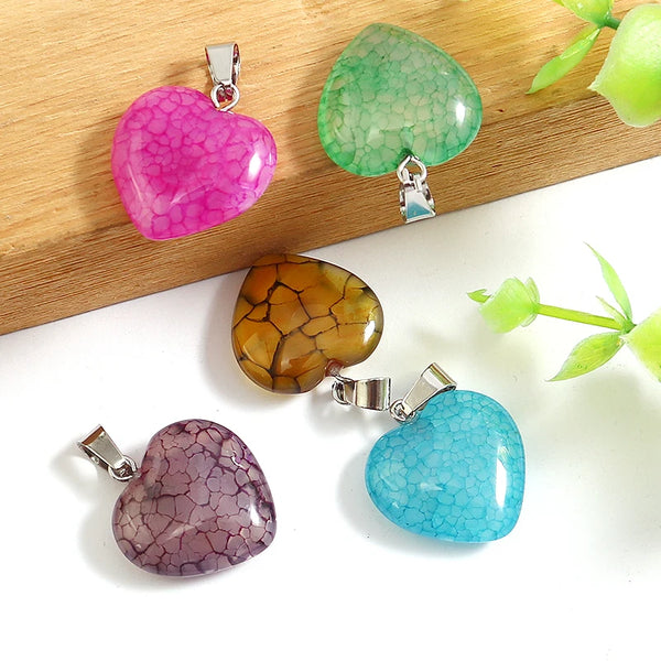 Mixed Dragon Veins Agate Hearts-ToShay.org