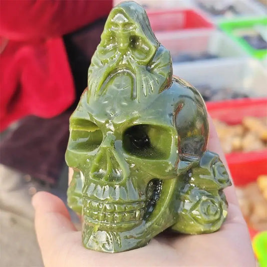 Green Jade Angel Skull-ToShay.org