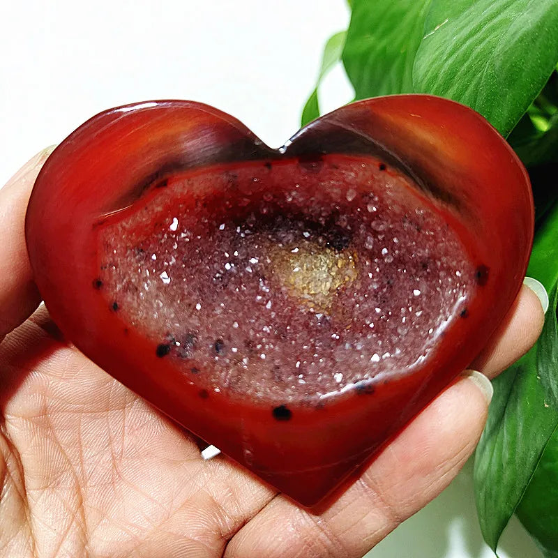 Red Agate Geode Heart-ToShay.org