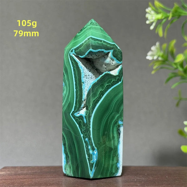 Blue Chrysocolla Malachite Point-ToShay.org