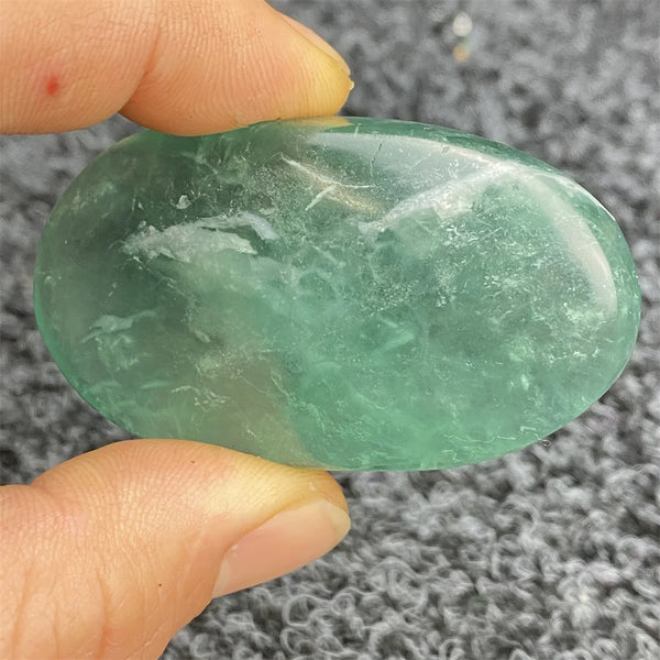 Green Fluorite Palm Stone-ToShay.org