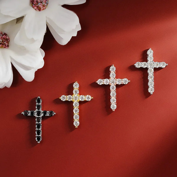 Silver Diamond Cross Pendant-ToShay.org